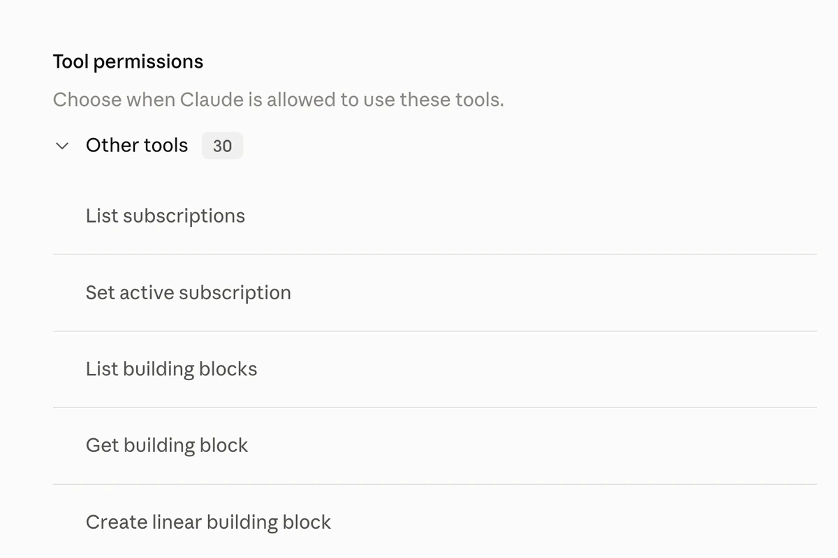 Nextmol · Installed as a Claude extension, with 30 platform tools and per-tool permissions